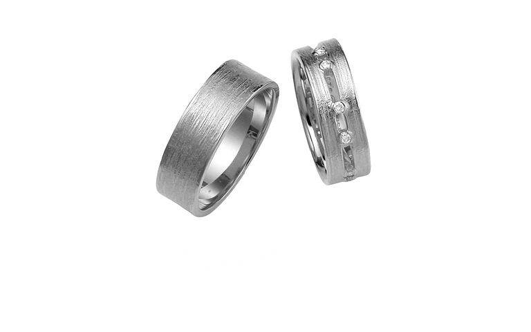 42255+42257-wedding rings, white gold 750